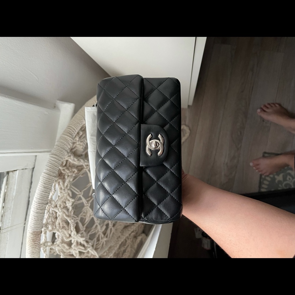 SOLD-Chanel Mini Rectangular Classic Flap Black - Picture 7 of 9